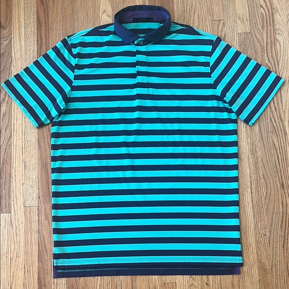 Greyson Other - Light Blue & Purple Polo Shirt with Bold Stripes